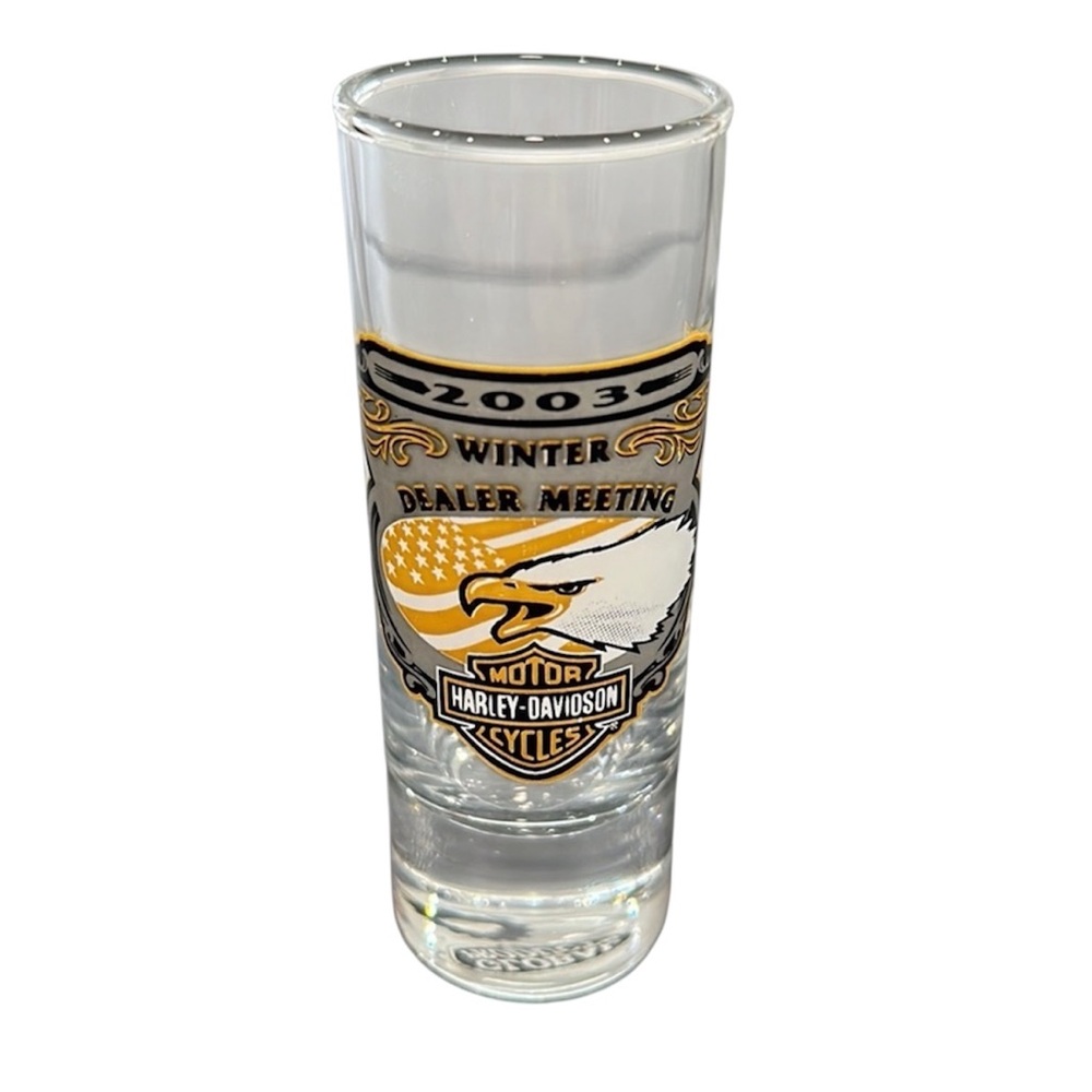 Harley-Davidson Tall Dealer Show Shot Glass from 2003